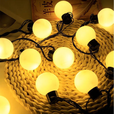 Dây Đèn Chớp Bi Đục Lớn 6m ( Phi 4cm) 20 Bóng Sáng Đủ Màu-Có Nối