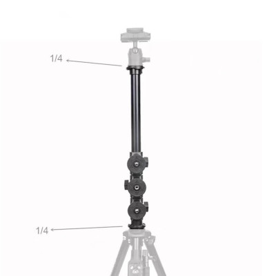 Thanh ngang Yunteng VCT-369 dài 63cm gắn Tripod quay trên xuống có 3 đầu ren 1/4 - Hàng chính hãng