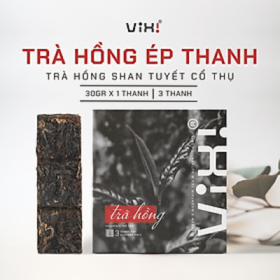 Trà hồng cổ thụ ViXi trà shan tuyết ép thanh tiện lợi 3 thanh 90gr