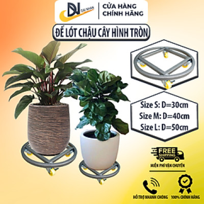 Đế lót chậu cây có bánh xe DAI NHAN, đế kê chậu cây, tròn hoặc vuông, làm bằng thép, sơn tĩnh điện, đường kính 30cm - 40cm - 50cm