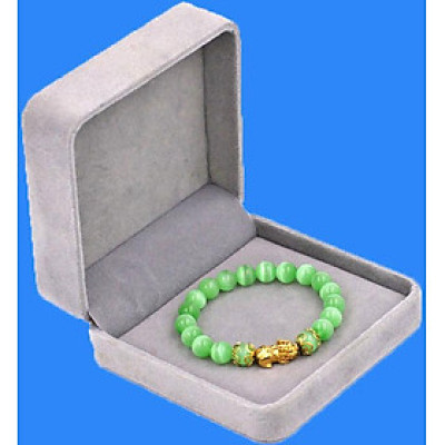  Vòng tay Đá Mắt Mèo Xanh Lá 8 ly - cẩn Tỳ Hưu Phong Thủy inox vàng VMEXNTHHKV8 - hợp mệnh Mộc, mệnh Hỏa