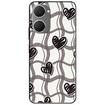 Ốp lưng cho Vivo Y03 - Y03T - Y18 - Y18S - Y18T - Y27 5G - Y28 4G - Y36 - Họa Tiết Tim Đen - Hàng Chính Hãng