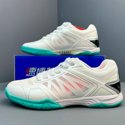 Giày Bóng Bàn Speed Art 28013 Trắng Xanh Mint - Khoáng Khí Tối Đa, Êm Ái, Di Chuyển Linh Hoạt, SIêu Bền Bỉ