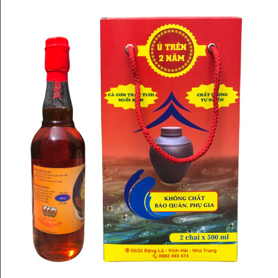 Nước mắm nguyên chất YaTrang 1000ml - Cốt nhỉ cá cơm than, ủ 18 tháng, chai thủy tinh