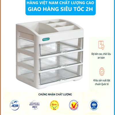 Tủ Đựng Mỹ Phẩm Cao Cấp HOKORI 2 Tầng, Kệ Đựng Mỹ Phẩm, Đồ Trang Điểm Nhiều Ngăn - Hàng Việt Nam