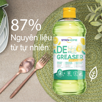 Dung dịch loại bỏ dầu mỡ đa năng hương chanh bạc hà từ tự nhiên Stanhome Degreaser Lemon Mint 750ml/chai