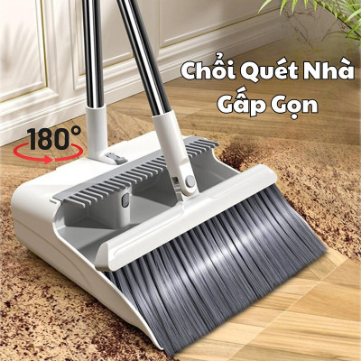 Chổi Nhựa Quét Nhà 2in1 Thông Minh Kèm Hót Rác Cán Dài Gấp Gọn Tiện Dụng