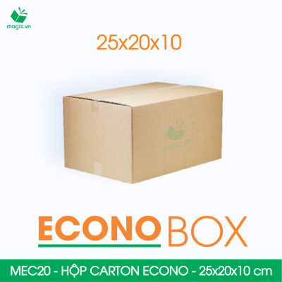 MEC20 - 25x20x10 cm - Combo 100 thùng hộp carton trơn siêu tiết kiệm ECONO