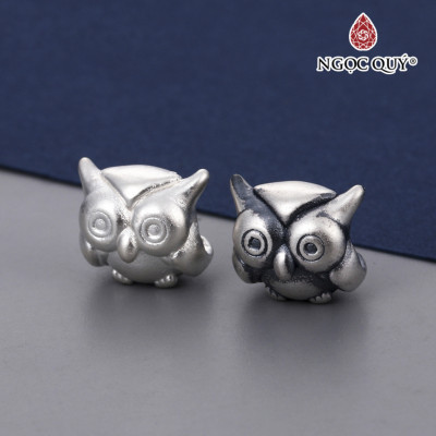 Charm bạc cú xỏ ngang - Ngọc Quý Gemstones