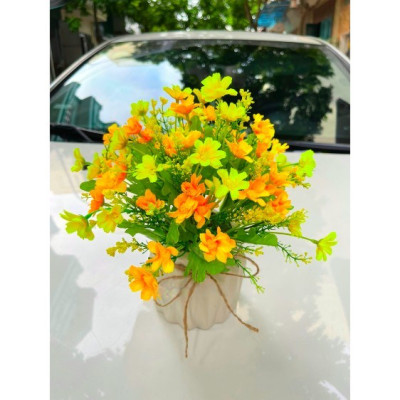 Chậu cây giả để bàn làm việc, bình hoa để bàn trang trí - Cây giả, hoa lụa trang trí nhà cửa