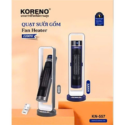 Sưởi gốm Koreno ,có điều khiển, không khô da,không chói mắt hàng chính hãng