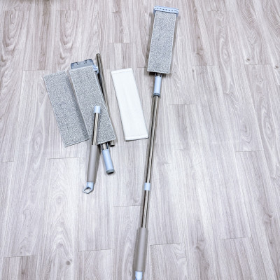 Cây lau nhà tự vắt thông minh, chổi lau nhà tự vắt thiết kế silicon gạt nước đa năng cây lau dài 128cm