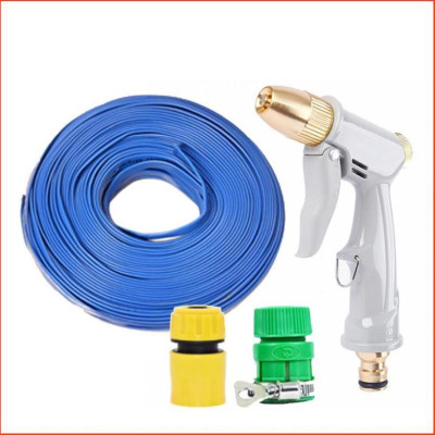 Bộ dây vòi xịt nước rửa xe, tưới cây tăng áp 3 lần, loại 7-10m (cút nhựa nối nhựa xanh) 206846