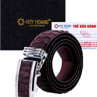Thắt Lưng Nam Da Trăn VIP Bản Lớn Huy Hoàng HT4342 - Nâu