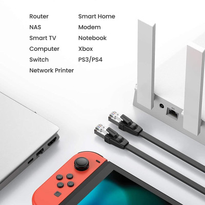 Ugreen UG10980NW134TK 1M CAT8 U-FTP 2000Mhz 30AWG cáp mạng màu đen - HÀNG CHÍNH HÃNG