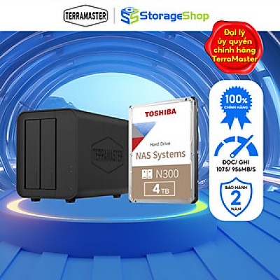 Combo thiết bị lưu trữ DAS TerraMaster D2-320 kèm ổ cứng NAS N300 24/7 Hàng chính hãng
