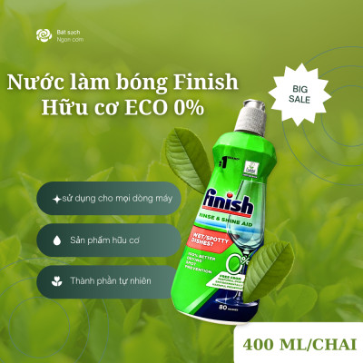 Nước làm bóng Finish Eco 0% 400ml - Dành cho máy rửa chén, bát - Nhập khẩu Đức