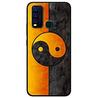 Ốp lưng dành cho Vivo Y30 mẫu Vòng Tròn Cam Đen