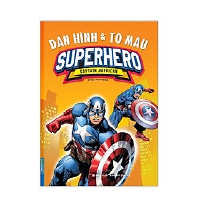 Sách - Dán Hình Và Tô Màu Superhero Captain American - Minh Thắng