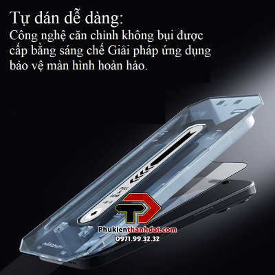 Miếng dán Kính cường lực bảo vệ màn hình tự dán cho iPhone 16 Pro Max, iPhone 16 Pro chính hãng Nillkin Amazing CP+ Pro - Hàng nhập khẩu