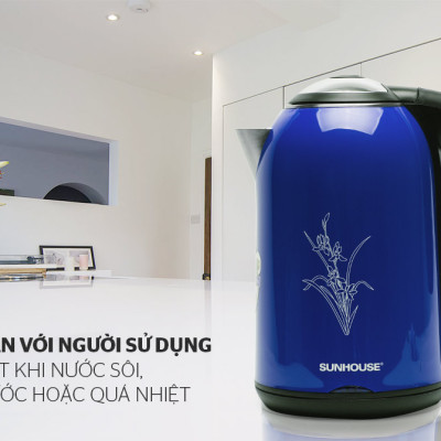 Bình Đun Siêu Tốc Inox 2 Lớp Sunhouse SHD1382 (1.7L) - Xanh- Hàng chính hãng