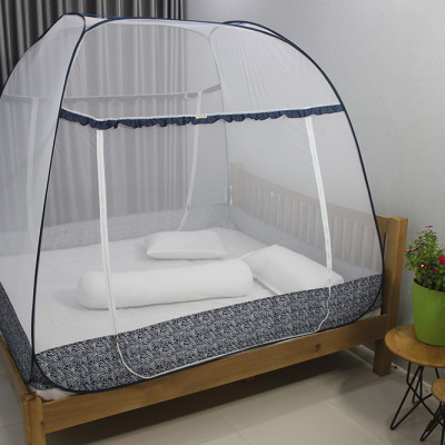 Mùng Chụp Màn Chụp Tự Bung Đỉnh Rộng Cao Cấp 1m6x2m có viền chân - Mộc Miên ( có 2 Cửa)