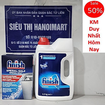 COMBO FINISH: Bột rửa bát Finish 2.5kg + Muối Finish 1.2kg
