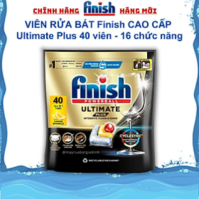 Viên Rửa Chén Bát Finish Quantum Ultimate Túi 60 Viên - Nhập khẩu từ Đức