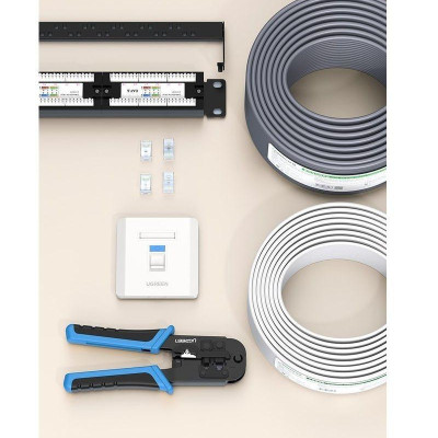 Ugreen UG80180NW144TK mặt nạ mạng âm tường màu trắng LAN 1 cổng RJ45 hình vuông 86 mm x 86 mm - HÀNG CHÍNH HÃNG