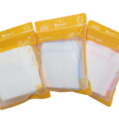 Khăn sữa cho bé Babiboo khăn gạc Nhật 4 lớp set 10/cái - BK02