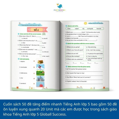 Sách - Combo 50 Đề Tăng Điểm Nhanh Tiếng Việt - Toán - Tiếng Anh Lớp 5 - Phân loại Lẻ/Combo