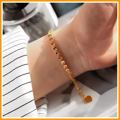 Lắc tay titan nữ không gỉ không đen Vòng tay đẹp trang sức titan Hàn Quốc