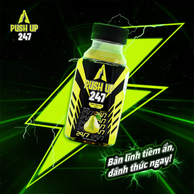 [Lốc 06 chai 250ml] Nước tăng lực Push Up 247 vị lê - Thức tỉnh bản lĩnh-Bứt phá thành công