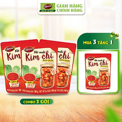 Xốt Muối Kim Chi Barona 180g ướp ngon chuẩn vị không cần nêm nếm, Mua 3 tặng 1 gói