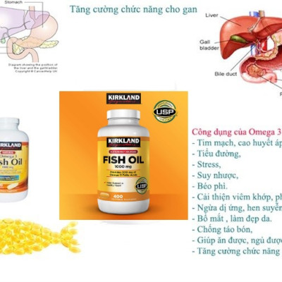 Omega 3 dầu cá Kirkland Signature Fish Oil Hỗ trợ sức khỏe não bộ, tim mạch, khớp, bổ mắt, làm đẹp da và tăng sức khỏe tổng thể  - OZ Slim Store