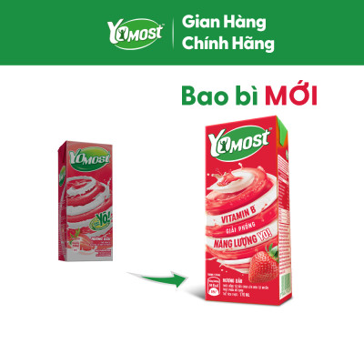 Thùng 48 Hộp Sữa Chua Lên Men Tự Nhiên Yomost Vị Dâu (170ml/Hộp)
