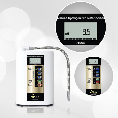 Máy lọc nước ion kiềm giàu hydro Atica Eco - Hàng chính hãng sản xuất bởi tập đoàn Hitachi Maxell Nhật Bản sử dụng công nghệ điện phân 2 lần làm giàu hydro trong nước tốt cho sức khỏe