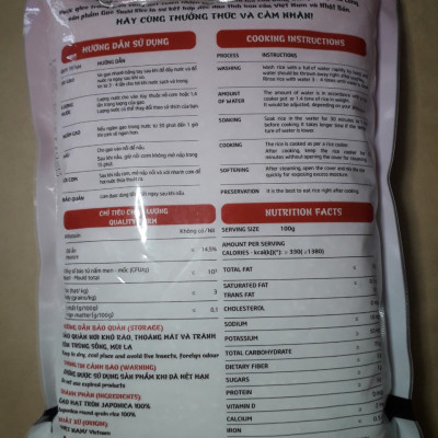 Gạo Nhật SUSHI RICE 1KG (Giống Nhật trồng tại Việt Nam)