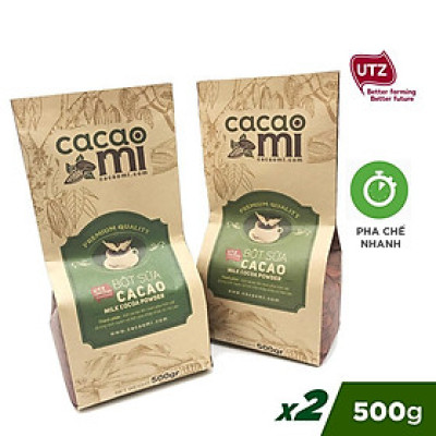 Bột cacao sữa hoà tan 3in1 thơm ngon CACAOMI chuyên thức uống sô cô la đậm đà vị ca cao nguyên chất - 1kg