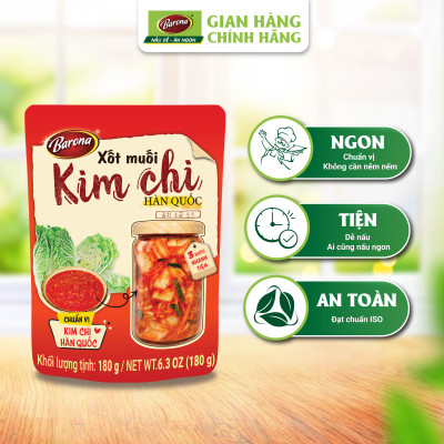 Xốt Muối Kim Chi Hàn Quốc Barona 180g, Combo 3 gói Tặng 1 Hũ Thủy Tinh Cao Cấp (1 lít)