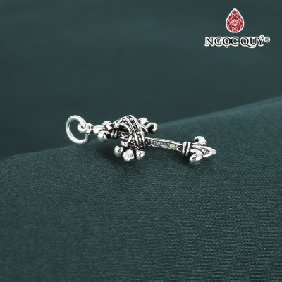 Charm bạc hình thánh giá lồng vương miện treo - Ngọc Quý Gemstones