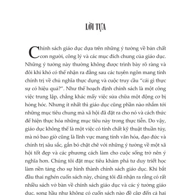 TRIẾT LÝ VÀ CHÍNH SÁCH GIÁO DỤC