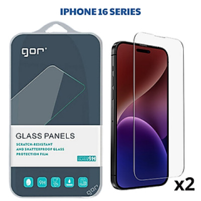 Combo 2 kính cường lực Gor cho iPhone 16 / 16 Plus / 16 Pro / 16 Pro Max/ 16e_ Hàng chính hãng