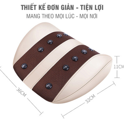 Máy (đệm) massage lưng cổ vai gáy đa năng YIJIA YJ-M3 - Rung, nóng và túi khí nâng giãn cột sống lưng và cổ