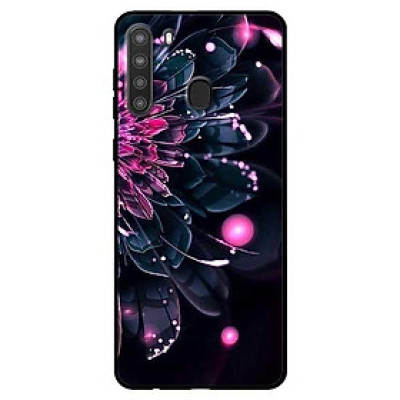 Ốp lưng dành cho Samsung Galaxy A21 mẫu Mẫu Đơn Hồng Đenm