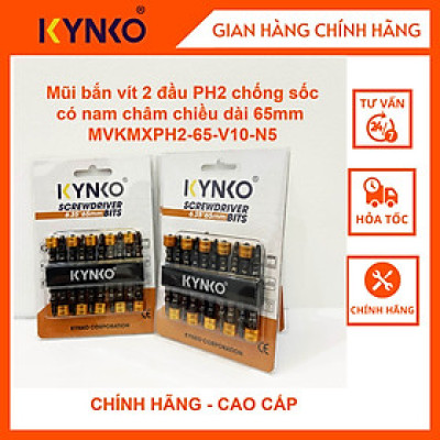 Mũi bắn vít 2 đầu PH2 chống sốc có nam châm chiều dài 65mm MVKMXPH2 -65-V10-N5 KYNKO CHÍNH HÃNG