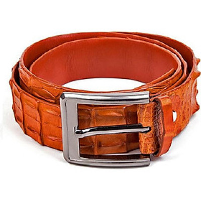 Thắt lưng nam da cá sấu Huy Hoàng nguyên con bản lớn màu vàng HT4236