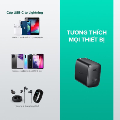 Cốc sạc Aukey 1Type-C 20W PA-F1S - Hàng chính hãng