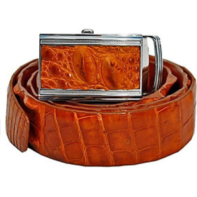 Thắt Lưng Nam Da Cá Sấu Gai Lưng Huy Hoàng HT4209 (120 x 3.5 cm) - Vàng