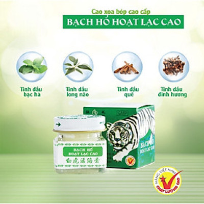 Cao Xoa Bóp Bạch Hổ Hoạt Lạc Cao 20g - Giảm đau nhức xương khớp, bong gân, mỏi cổ vai gáy, đau lưng, thần kinh toạ.